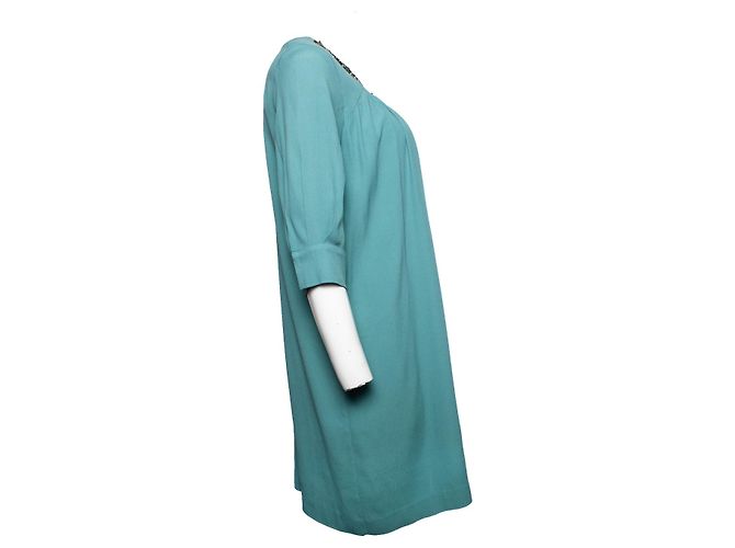 Elisabetta Franchi, vestido túnica turquesa Verde - vista 4