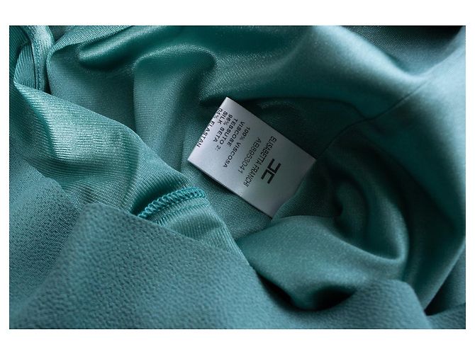 Elisabetta Franchi, vestido túnica turquesa Verde - vista 5