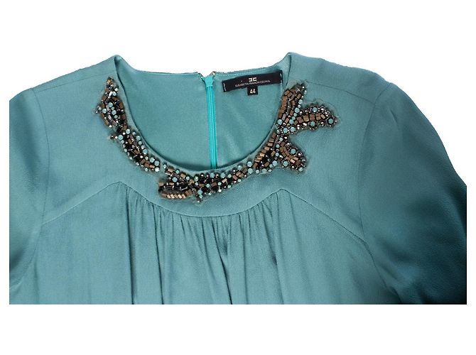 Elisabetta Franchi, vestido túnica turquesa Verde - vista 6