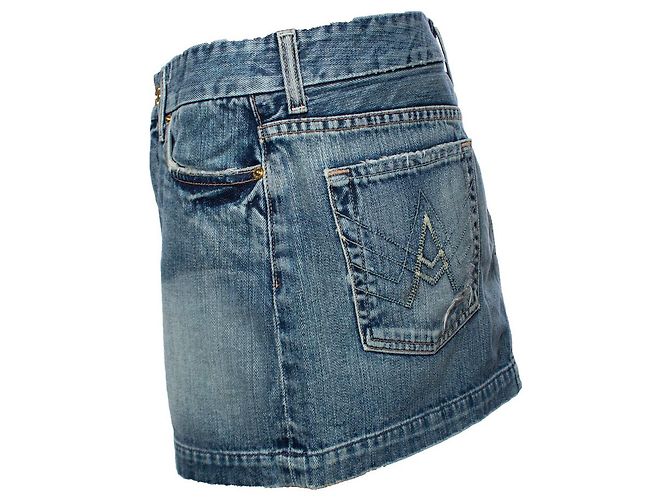 7 For All Mankind 7 Para toda a humanidade, saia jeans com strass Azul - vista 4