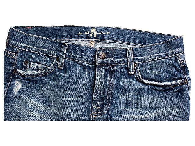 7 For All Mankind 7 Para toda a humanidade, saia jeans com strass Azul - vista 7