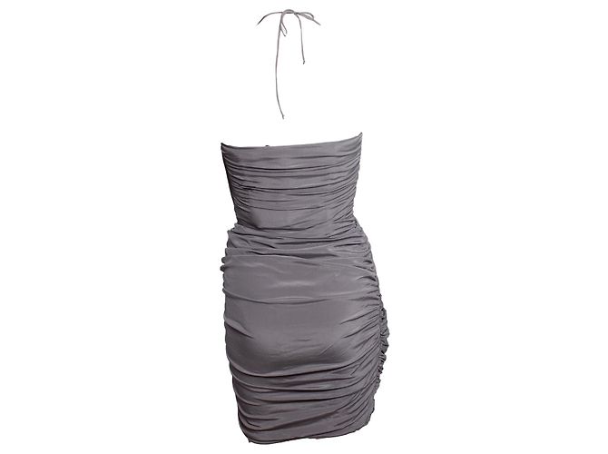BLUMARINE, Vestido drapeado palabra de honor Gris - vista 3