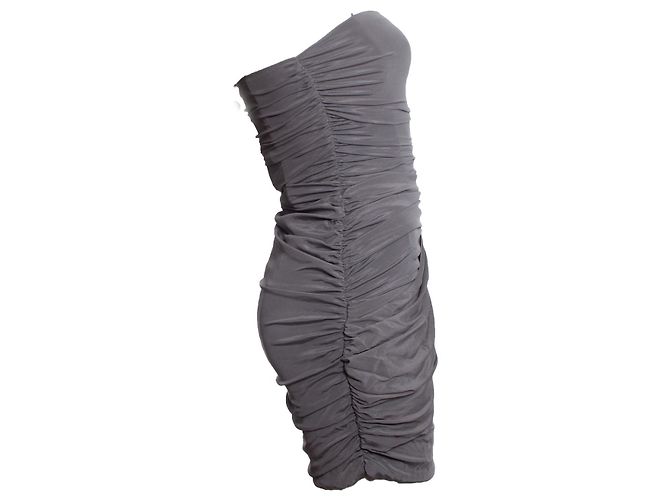 BLUMARINE, Vestido drapeado palabra de honor Gris - vista 4