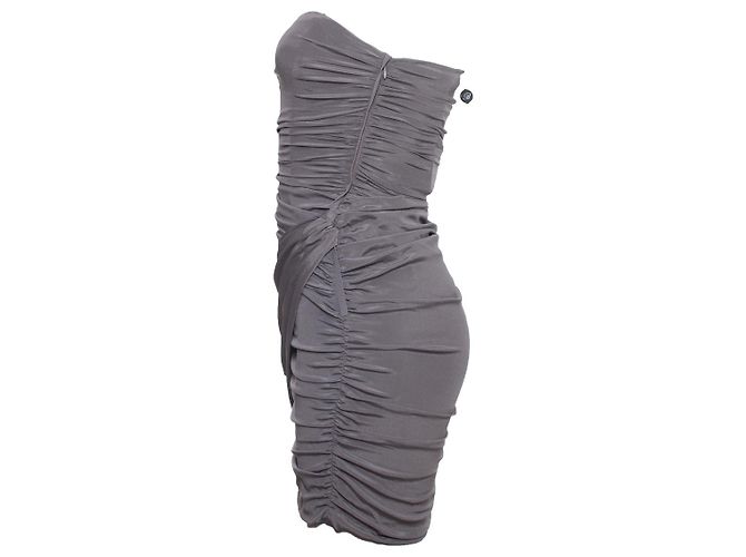 BLUMARINE, Vestido drapeado palabra de honor Gris - vista 5