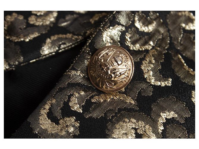 Balmain Balmaın, Jacquard-gewebter Blazer in Schwarz und Gold Golden - Ansicht 6