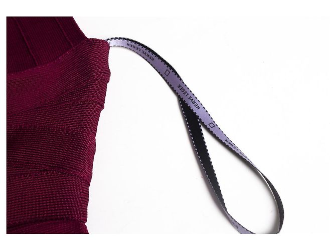 HERVE LEGER, Figurbetontes Kleid mit offenem Schlitz Rot - Ansicht 5