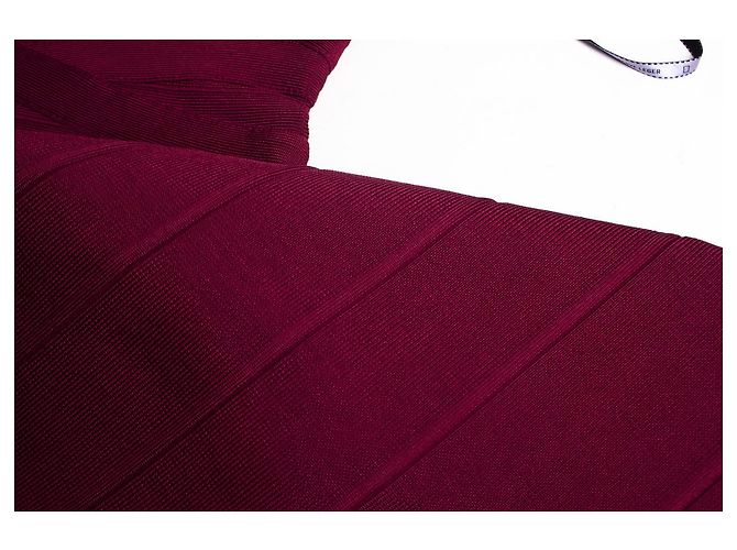 HERVE LEGER, Figurbetontes Kleid mit offenem Schlitz Rot - Ansicht 6