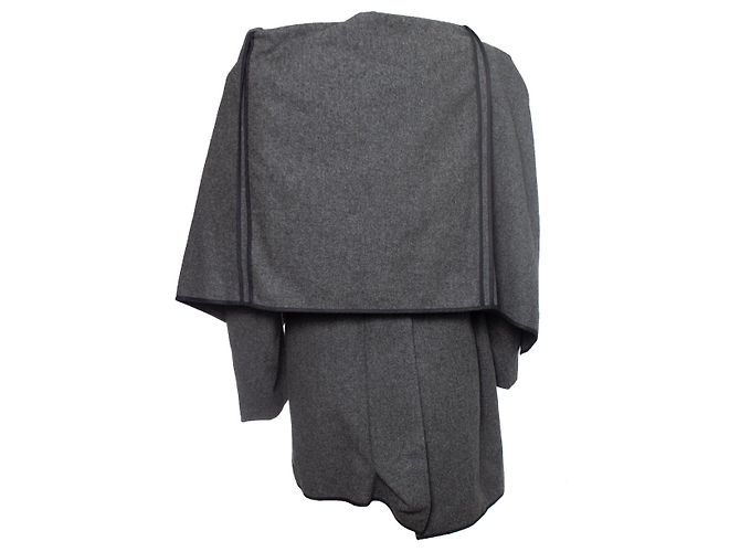 COMME DES GARCONS, abrigo asimétrico de lana gris - vista 3