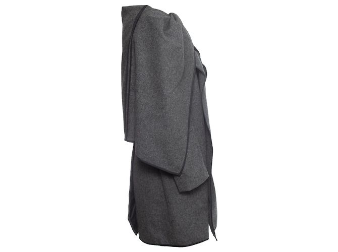 COMME DES GARCONS, abrigo asimétrico de lana gris - vista 4