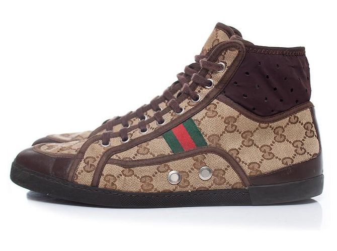 Gucci, High-Top-Sneaker aus GG-Canvas Braun - Ansicht 2