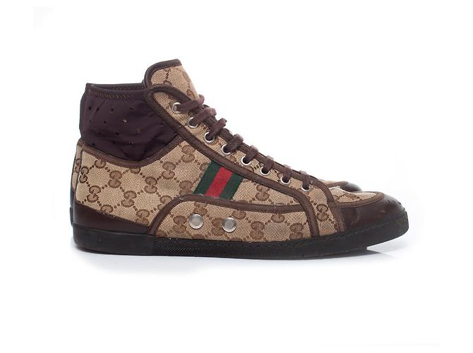Gucci, High-Top-Sneaker aus GG-Canvas Braun - Ansicht 5