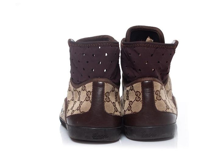 Gucci, High-Top-Sneaker aus GG-Canvas Braun - Ansicht 6