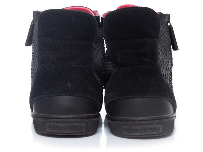 Louis Vuitton, baskets montantes en python Gris - vue 3