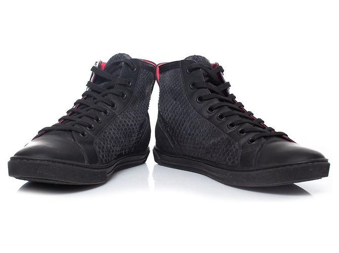 Louis Vuitton, baskets montantes en python Gris - vue 4