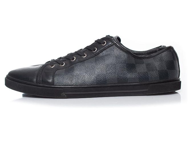 Louis Vuitton, Schwarze Damier-Canvas-Turnschuhe - Ansicht 2