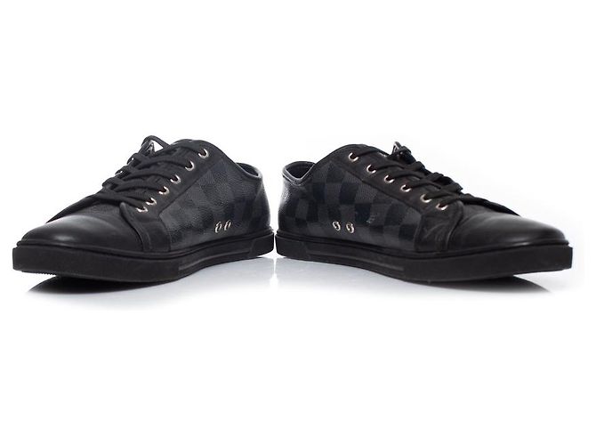 Louis Vuitton, Schwarze Damier-Canvas-Turnschuhe - Ansicht 6