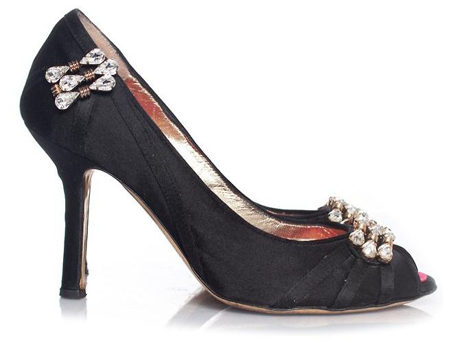 Dsquared2, décolleté spuntate con cristalli satinati Nero - vista 4