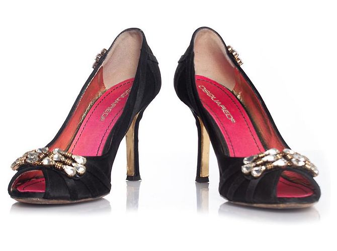 Dsquared2, décolleté spuntate con cristalli satinati Nero - vista 6