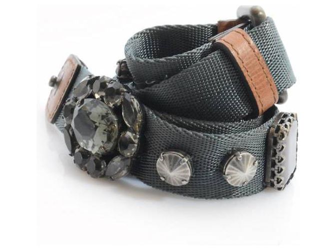 Marni, adjustable waist belt with stones in size S/M. - view 2