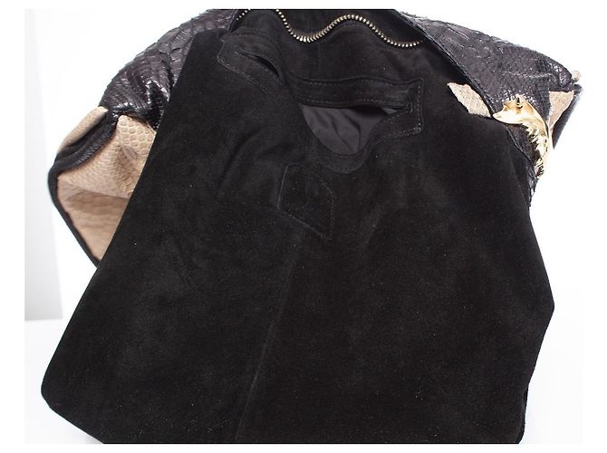Autre Marque Casa Du Posh, Bolsa de Ombro Python Preto - vista 8