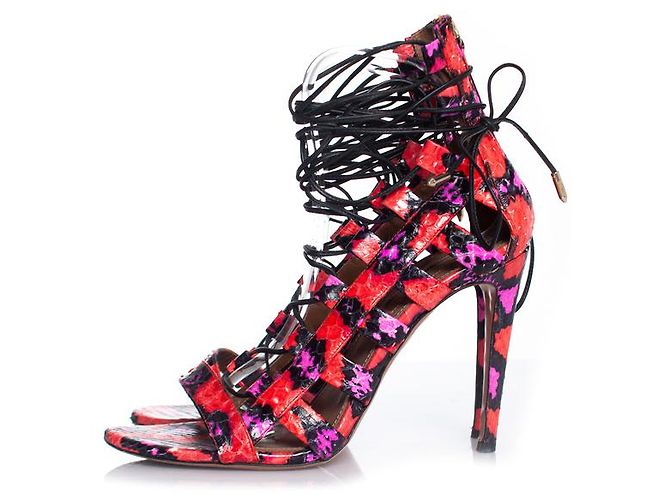 Aquazzura Acquazurra, Sandali avvolgenti Elaphe multicolori Multicolore - vista 2