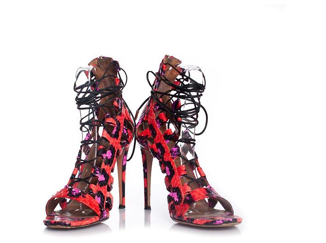 Aquazzura Acquazurra, Sandali avvolgenti Elaphe multicolori Multicolore - vista 3