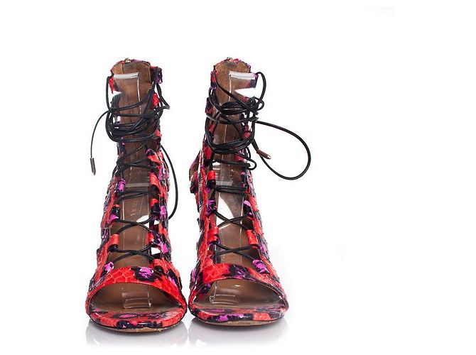 Aquazzura Acquazurra, Sandali avvolgenti Elaphe multicolori Multicolore - vista 4