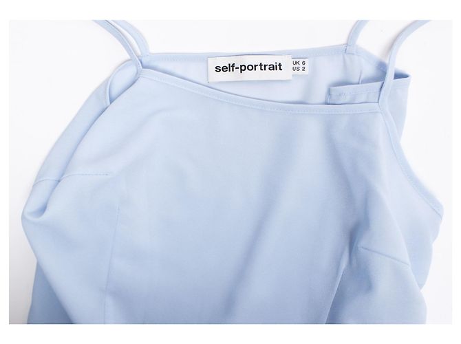 Autre Marque Selbstporträt, Schwarz-weißes Minikleid aus Spitze und Krepp - Ansicht 7