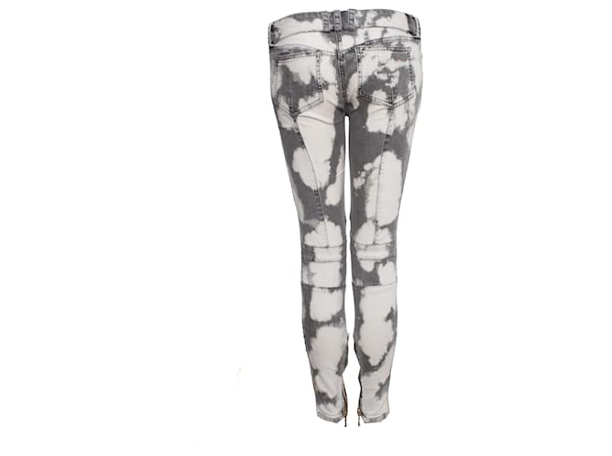 Balmain Balmaın, Vaqueros biker grises con manchas de lejía. - vista 2