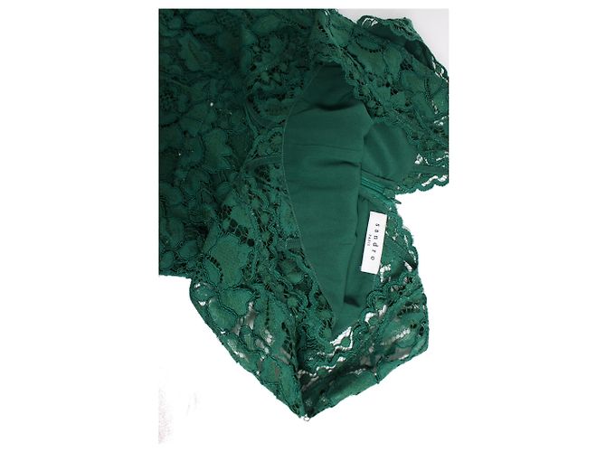 Sandro, Vestido de encaje sin mangas Riviera verde. - vista 5