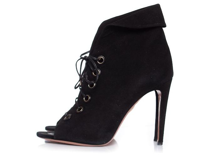 Aquazzura Acquazurra, Stivaletti Eva in camoscio nero. - vista 2