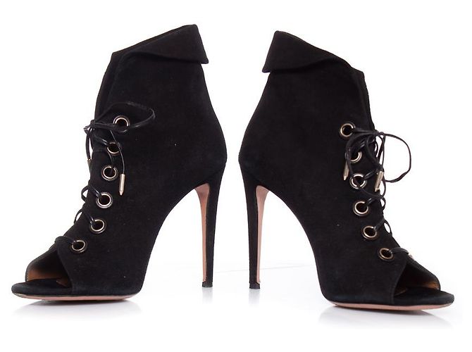 Aquazzura Acquazurra, Stivaletti Eva in camoscio nero. - vista 3