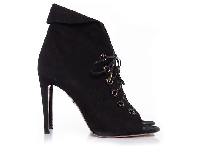 Aquazzura Acquazurra, Stivaletti Eva in camoscio nero. - vista 4