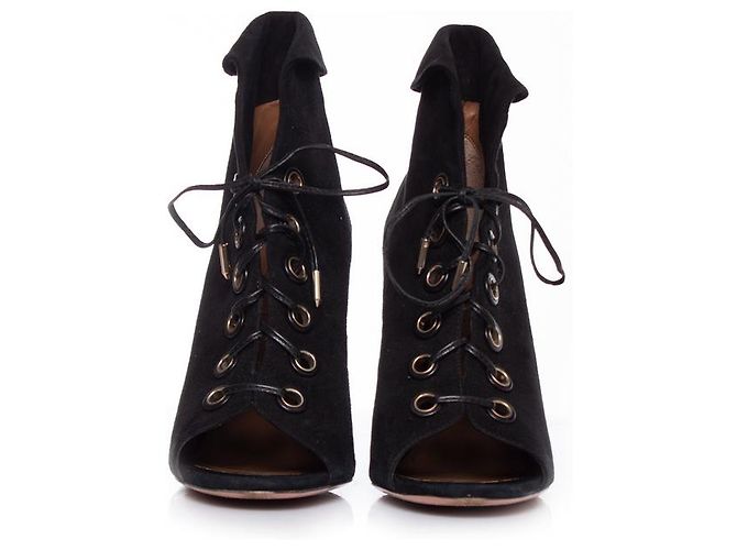 Aquazzura Acquazurra, Stivaletti Eva in camoscio nero. - vista 6