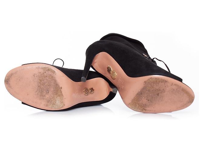 Aquazzura Acquazurra, Stivaletti Eva in camoscio nero. - vista 7