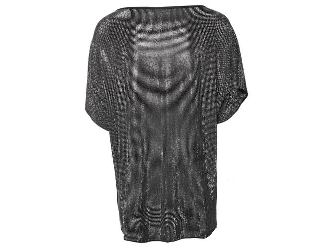 PIERRE BALMAIN, Camiseta oversize con strass. Plata - vista 2