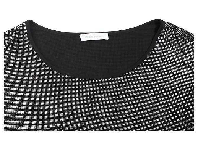 PIERRE BALMAIN, Camiseta oversize con strass. Plata - vista 5
