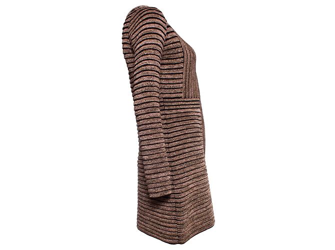 MISSONI, abrigo de lúrex a rayas Rosa Dorado - vista 3