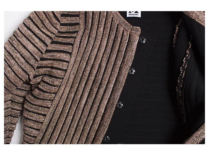 MISSONI, abrigo de lúrex a rayas Rosa Dorado - vista 6