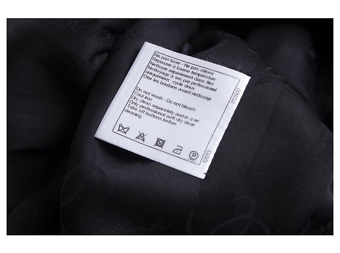 Chanel, schwarzer und blauer Wollmantel. - Ansicht 6