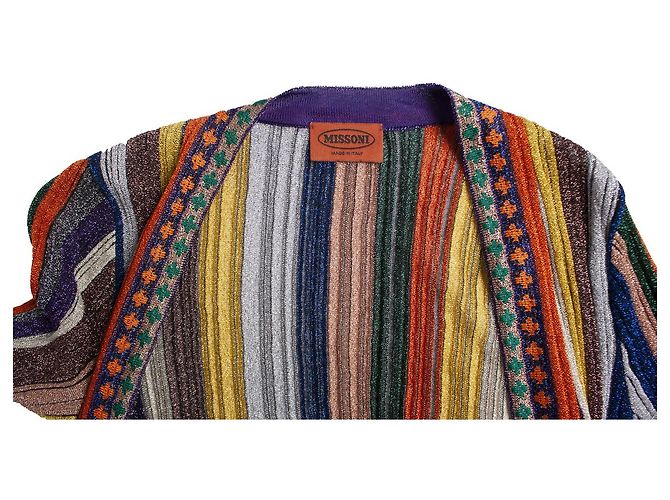 MISSONI, Gestreifter Lurex-Cardigan. Mehrfarben - Ansicht 5