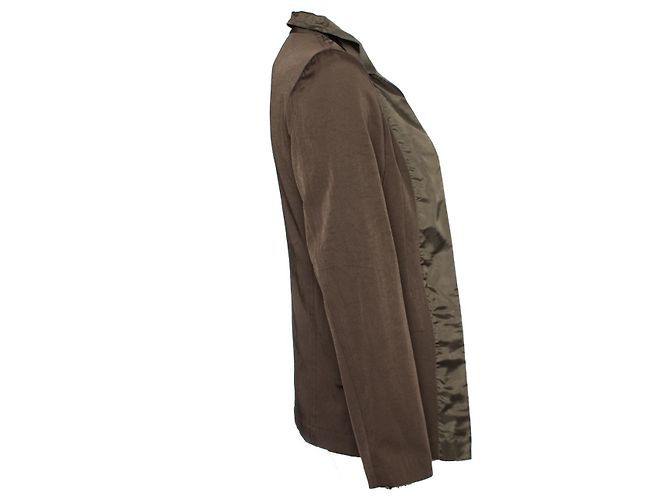COMME des GARCONS, Grüner Blazer mit Satinbesatz. - Ansicht 4