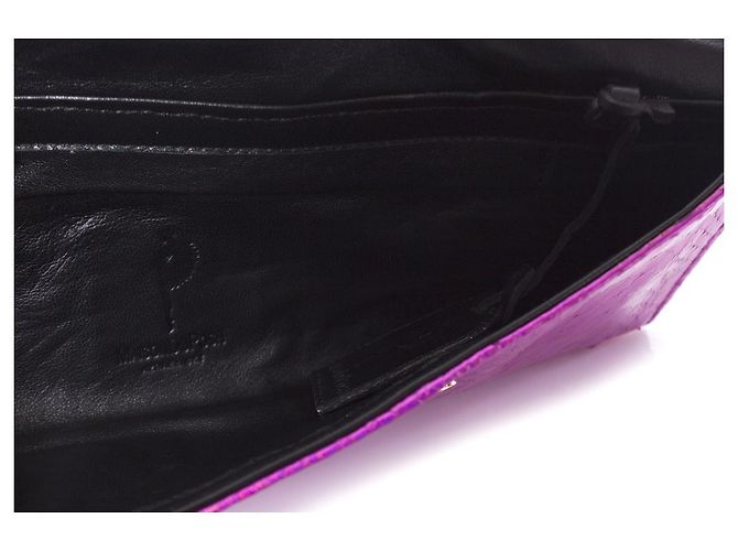 Autre Marque Maison Du Posh, Pochette in pelle di serpente metallizzata in rosa - vista 4