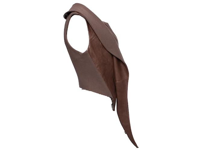 Autre Marque Haider Ackerman, Chaleco con cuello oversize. Castaño - vista 4