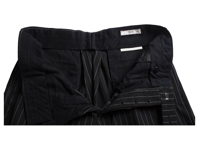 Prada, pantalones negros a rayas. - vista 7