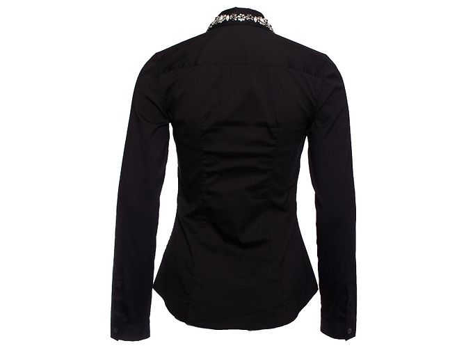 Prada, camisa con piedras en el cuello. Negro - vista 2