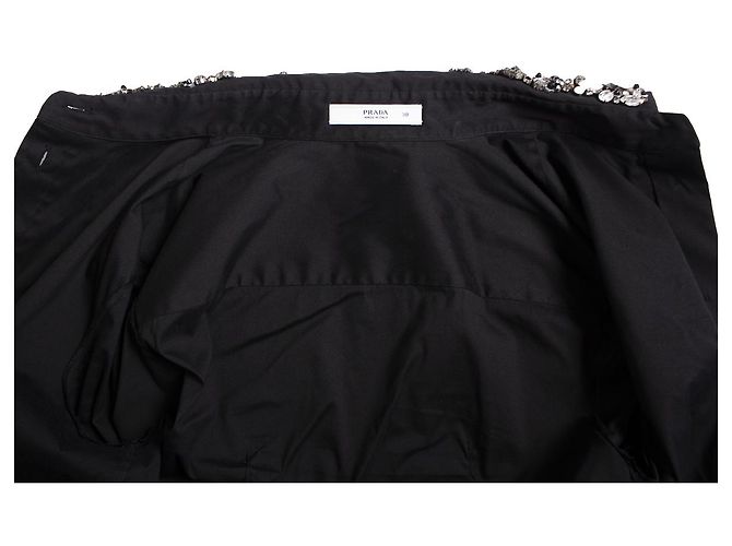 Prada, camisa con piedras en el cuello. Negro - vista 5
