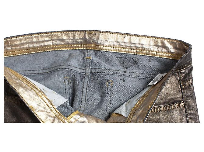 Faith Connexion Conexão de Fé, Calça jeans dourada. Dourado - vista 6