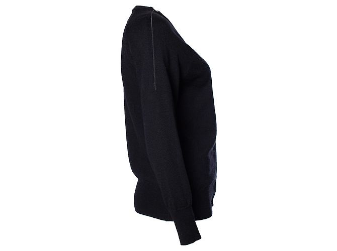 Maison Martin Margiela Maison Margiela, Strickjacke mit silbernen Reißverschlüssen Schwarz - Ansicht 3