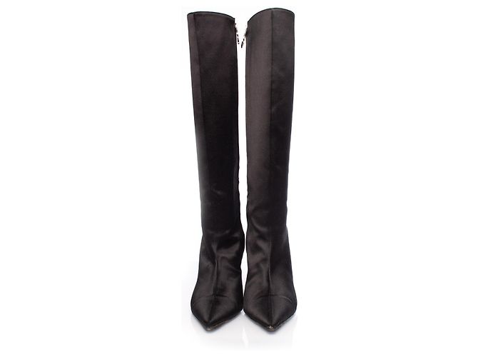 Valentino Garavani, botas de punta satinada Negro - vista 3